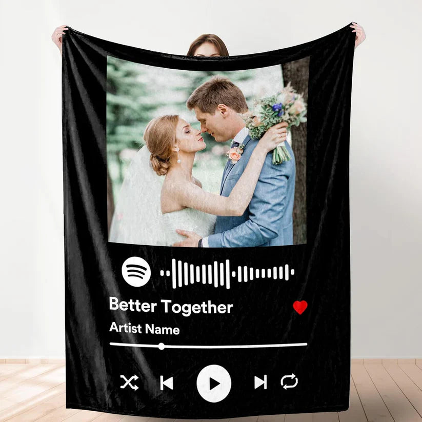 Custom Music and Photo Starlight Blanket A002