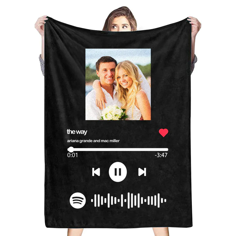 Custom Music and Photo Starlight Blanket A003