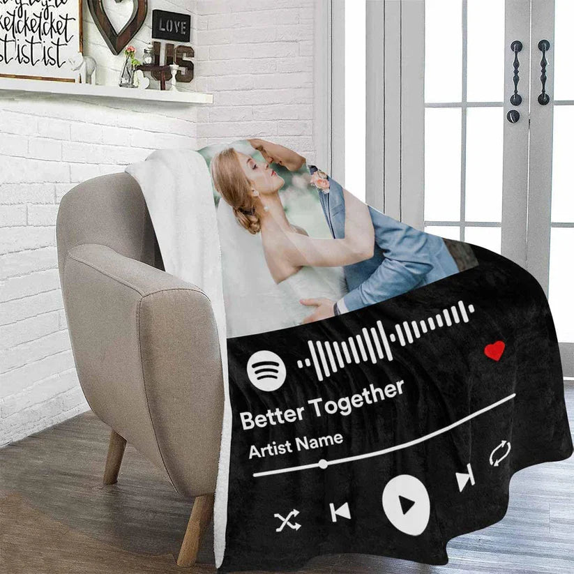 Custom Music and Photo Starlight Blanket A002
