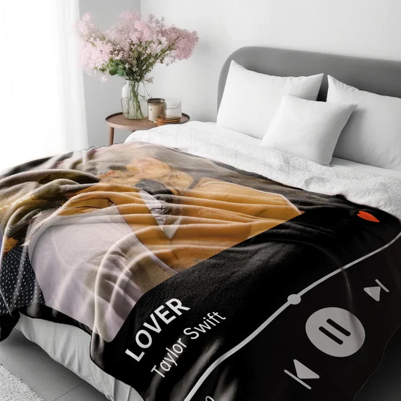 Custom Music and Photo Starlight Blanket A004