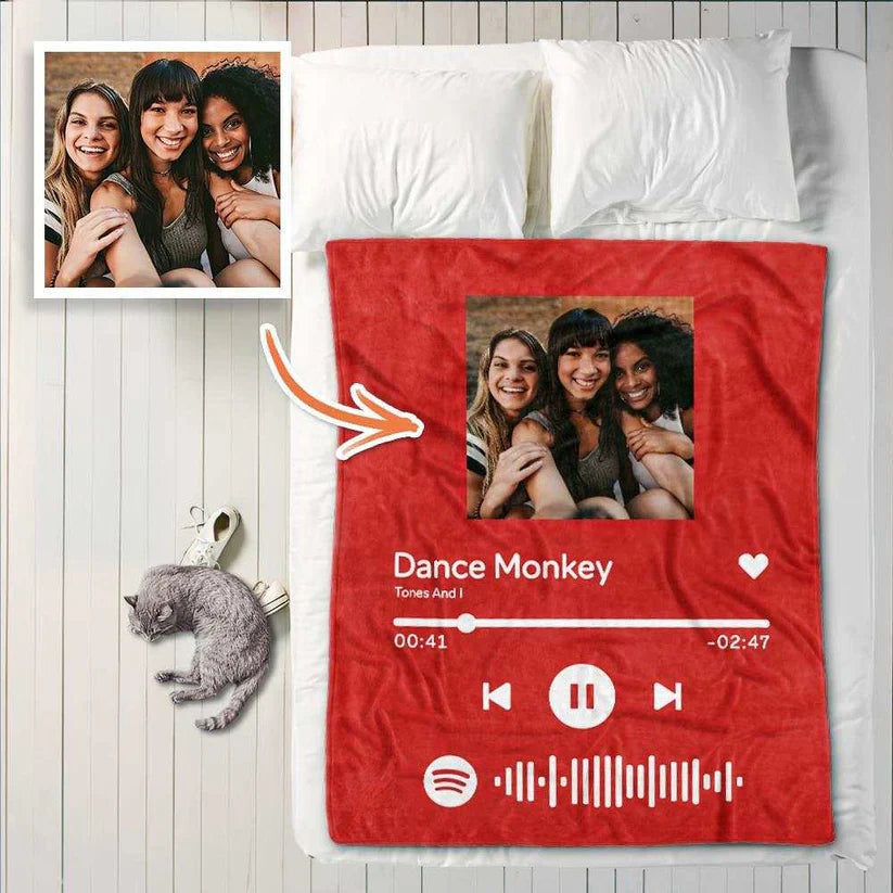 Custom Music and Photo Starlight Blanket A003