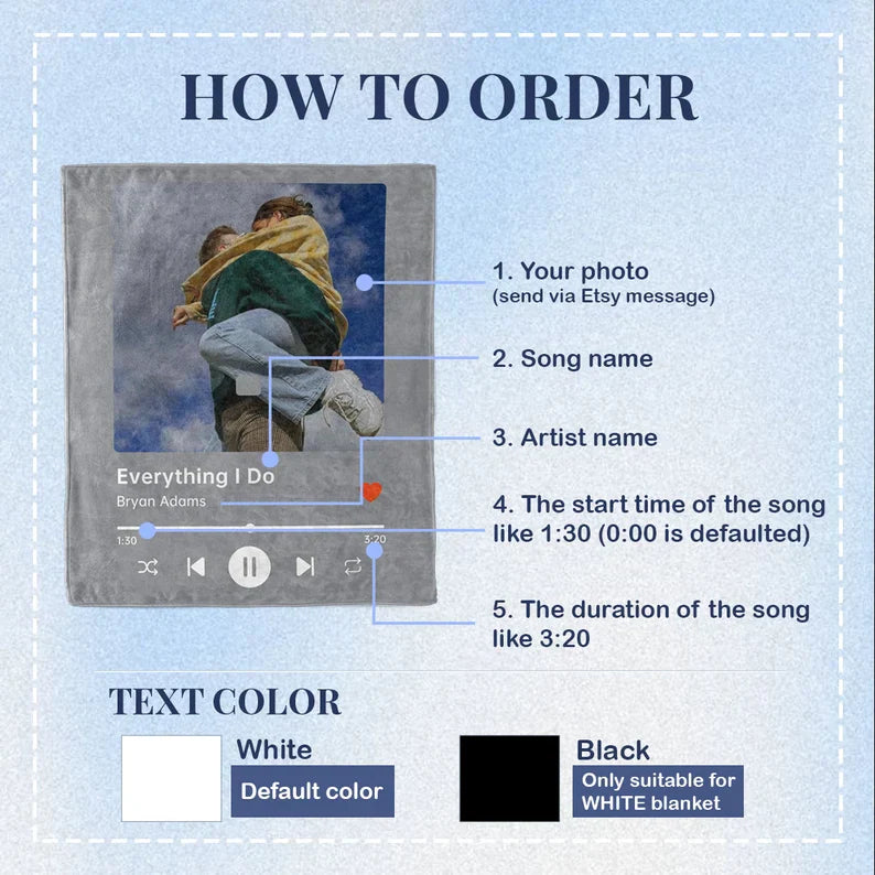 Custom Music and Photo Starlight Blanket A004
