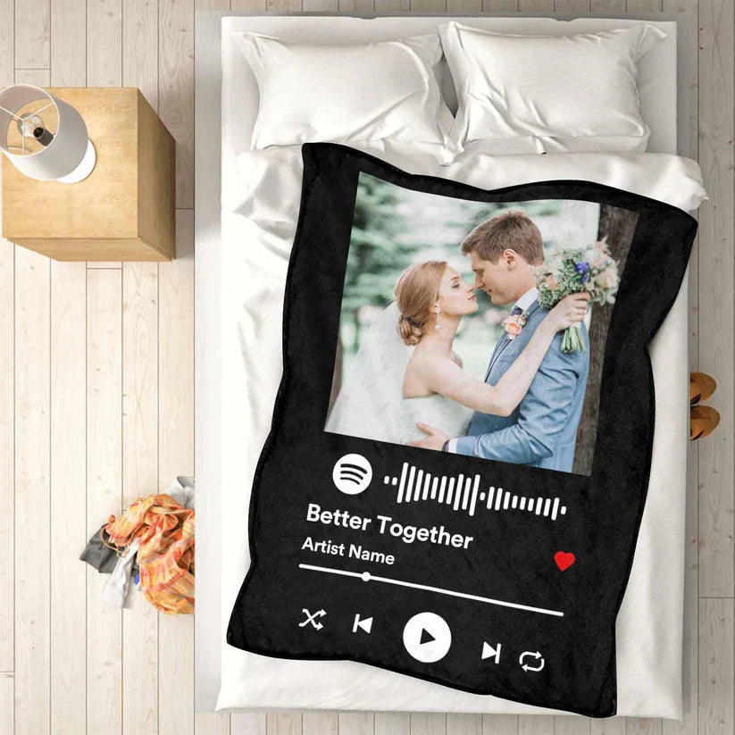 Custom Music and Photo Starlight Blanket A002