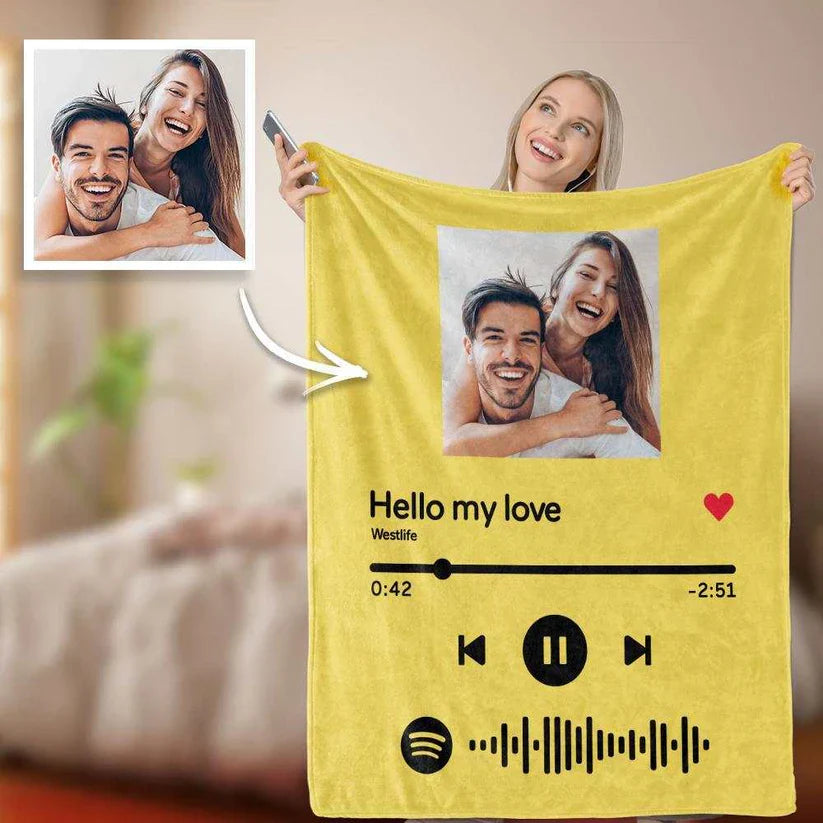 Custom Music and Photo Starlight Blanket A003