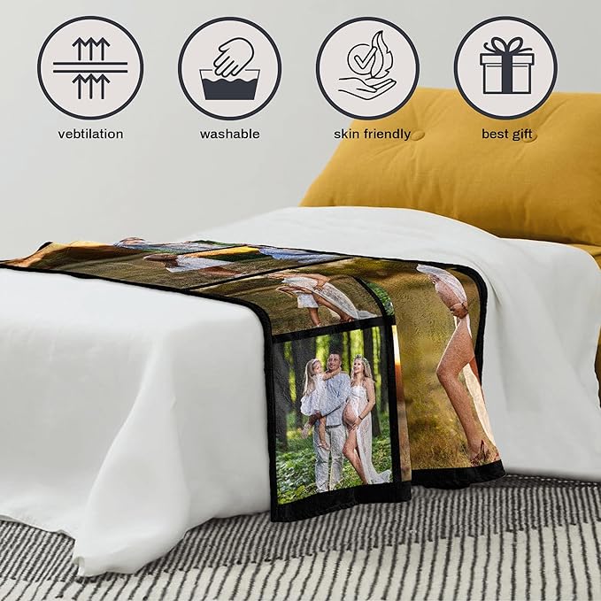 Personalized Photo Blanket – Family Gift