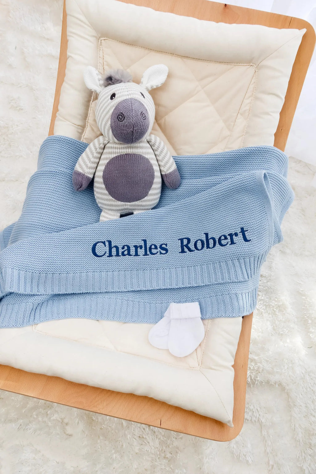 Personalized Baby Gift, Soft Cotton Knit baby blanket