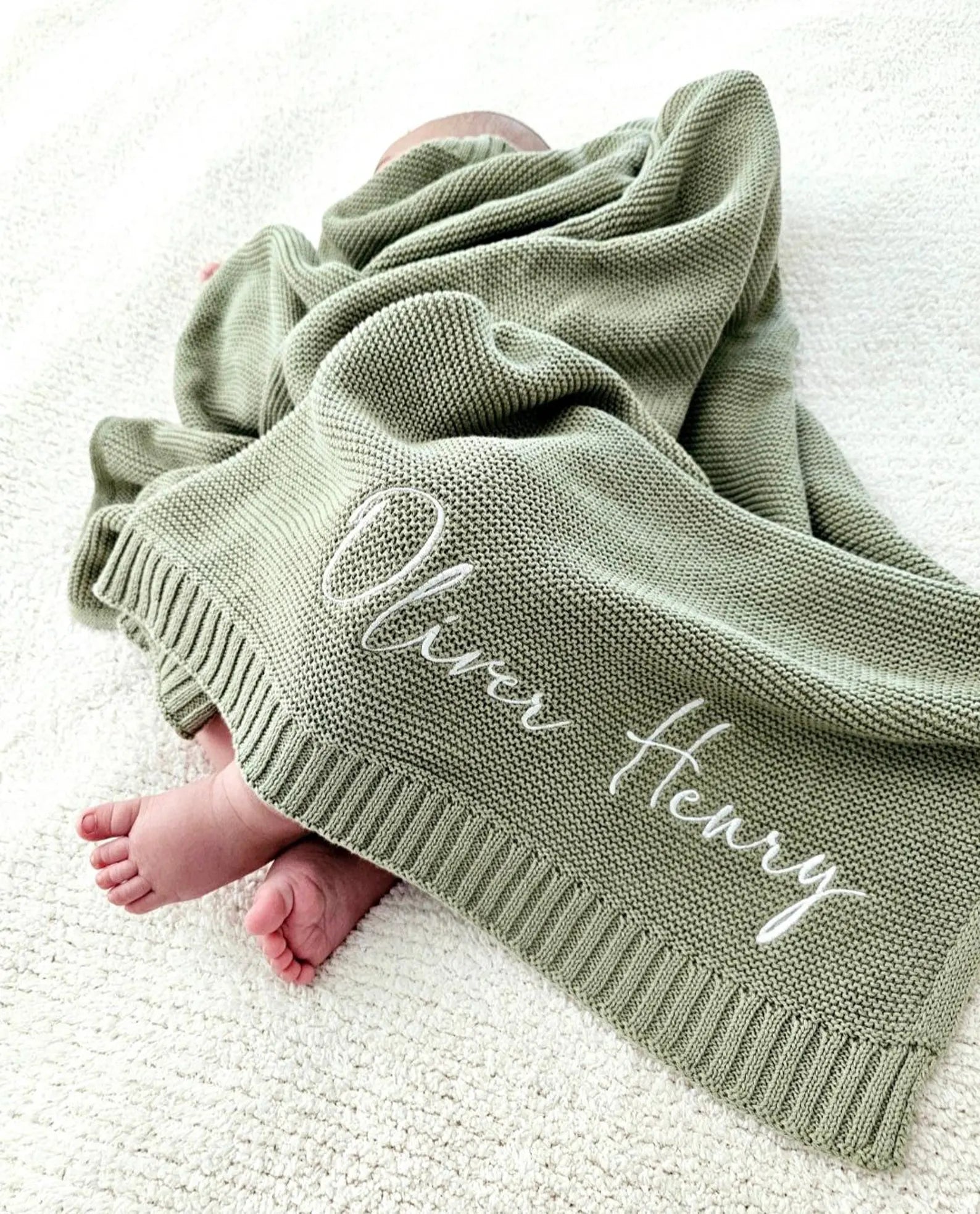 Personalized Baby Gift, Soft Cotton Knit baby blanket