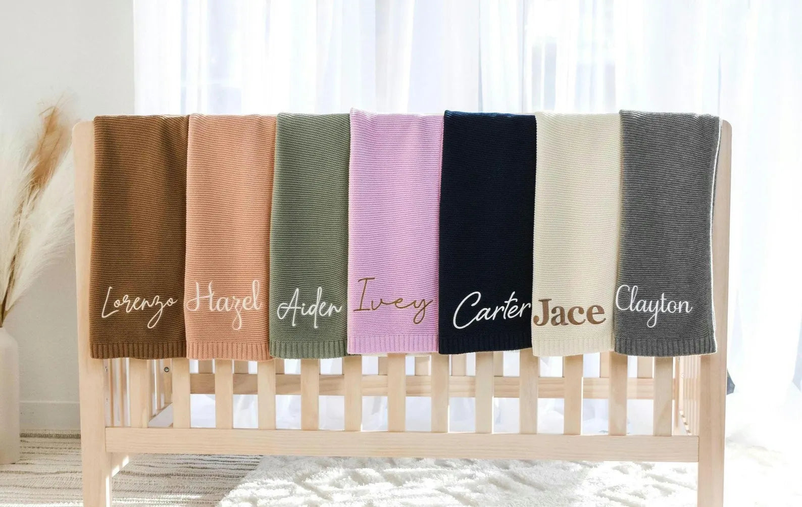 Personalized Baby Gift, Soft Cotton Knit baby blanket