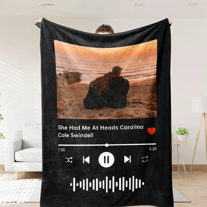 Custom Music and Photo Starlight Blanket A001