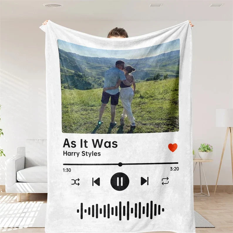Custom Music and Photo Starlight Blanket A001