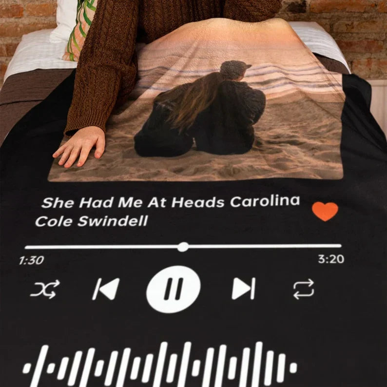 Custom Music and Photo Starlight Blanket A001